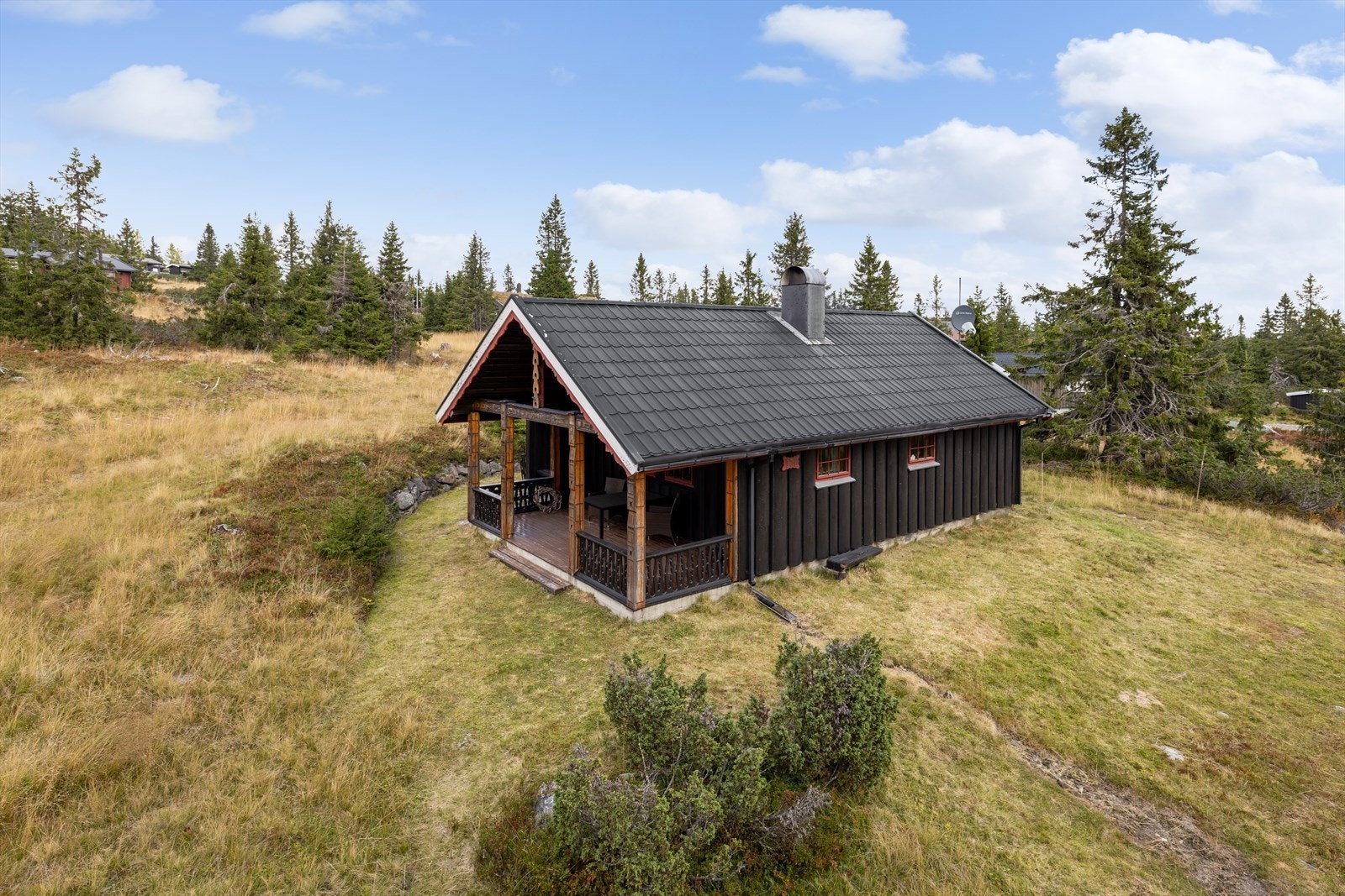 Hytte på ett plan med en god planløsning oppført i 1970. Sjusjøen er mest kjent som et vintersportssted, men er også et godt utgangspunkt for fotturer, jakt og fiske. Galleribilde