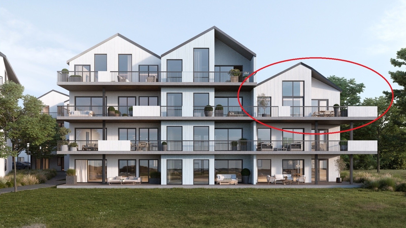 Leiligheten ligger i toppetasjen mot vest med fantastisk utsikt Galleribilde