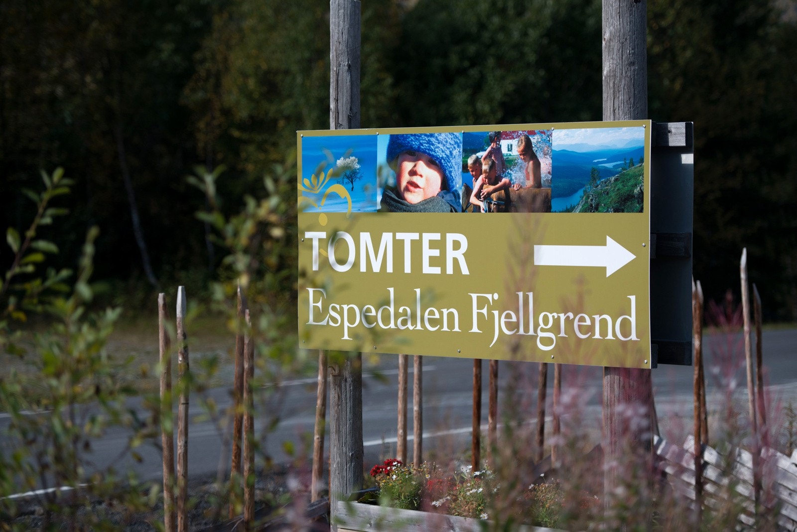 Feltet er godt merket med informasjonsskilt. Galleribilde