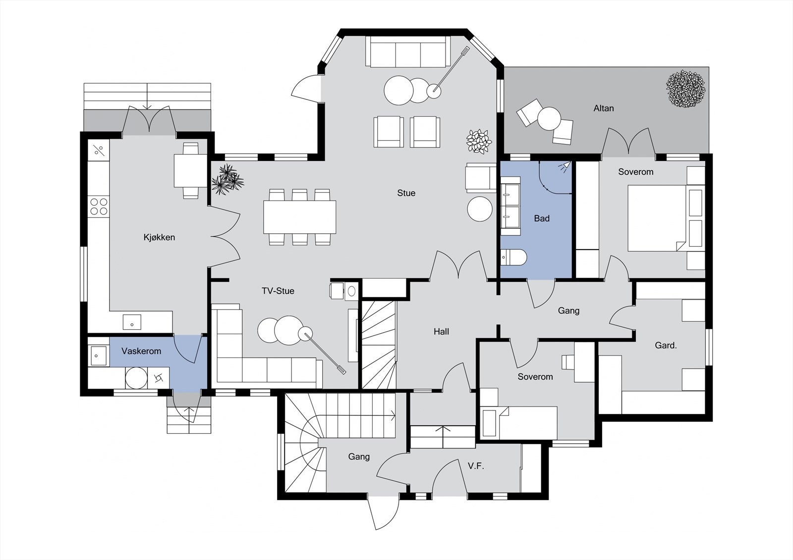 Plantegning - Hovedetasjen Galleribilde