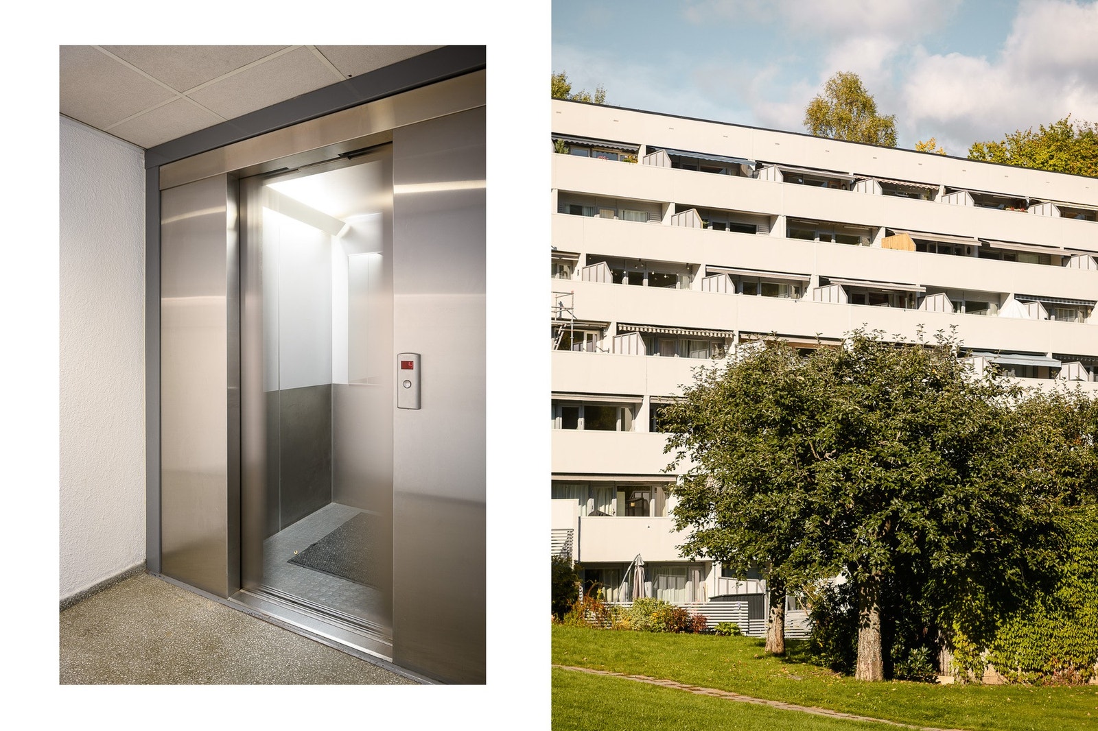 Fasiliteter som heis og fine gårdsrom. Galleribilde