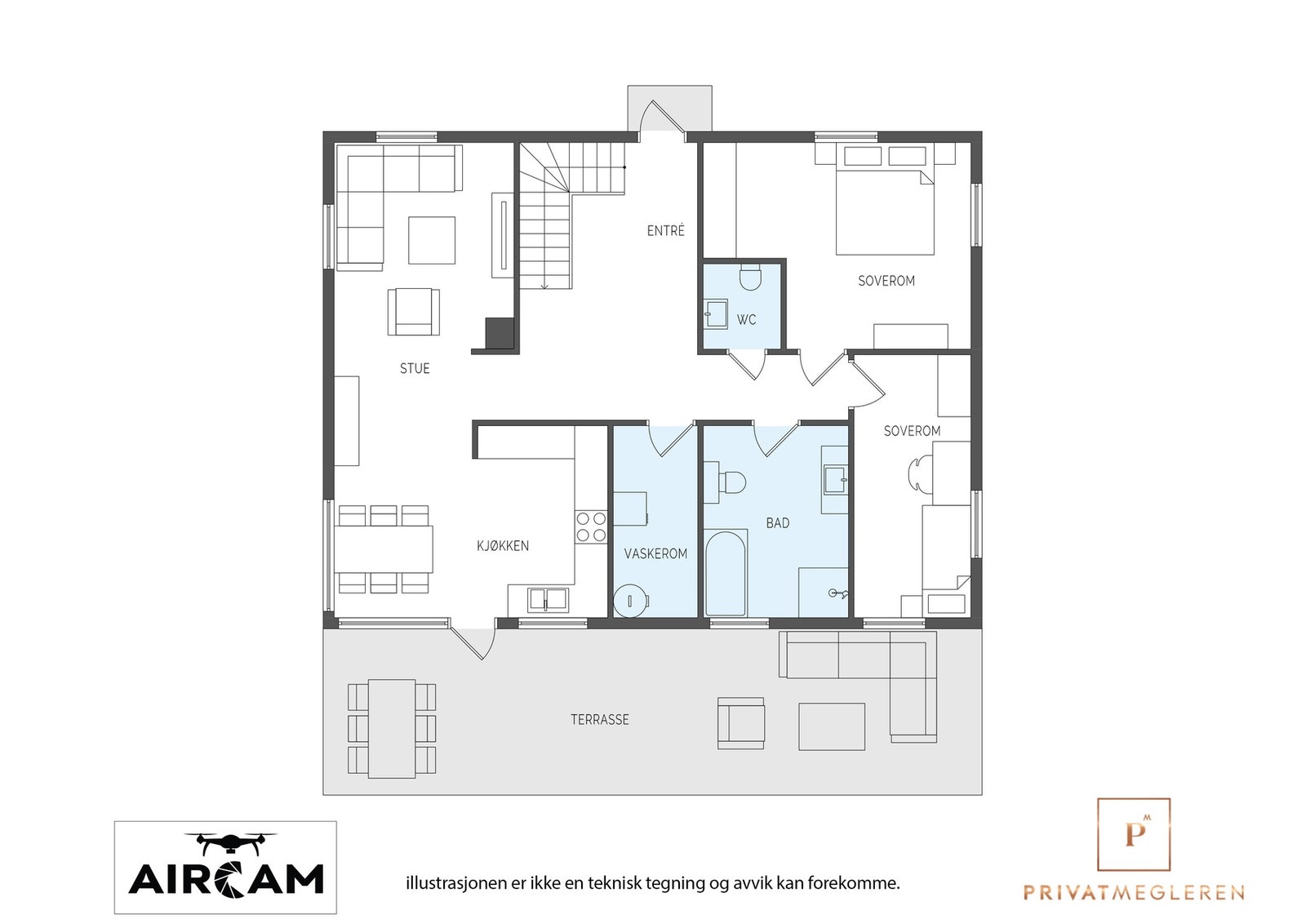 Velkommen inn i boligens 1. etasje! Galleribilde