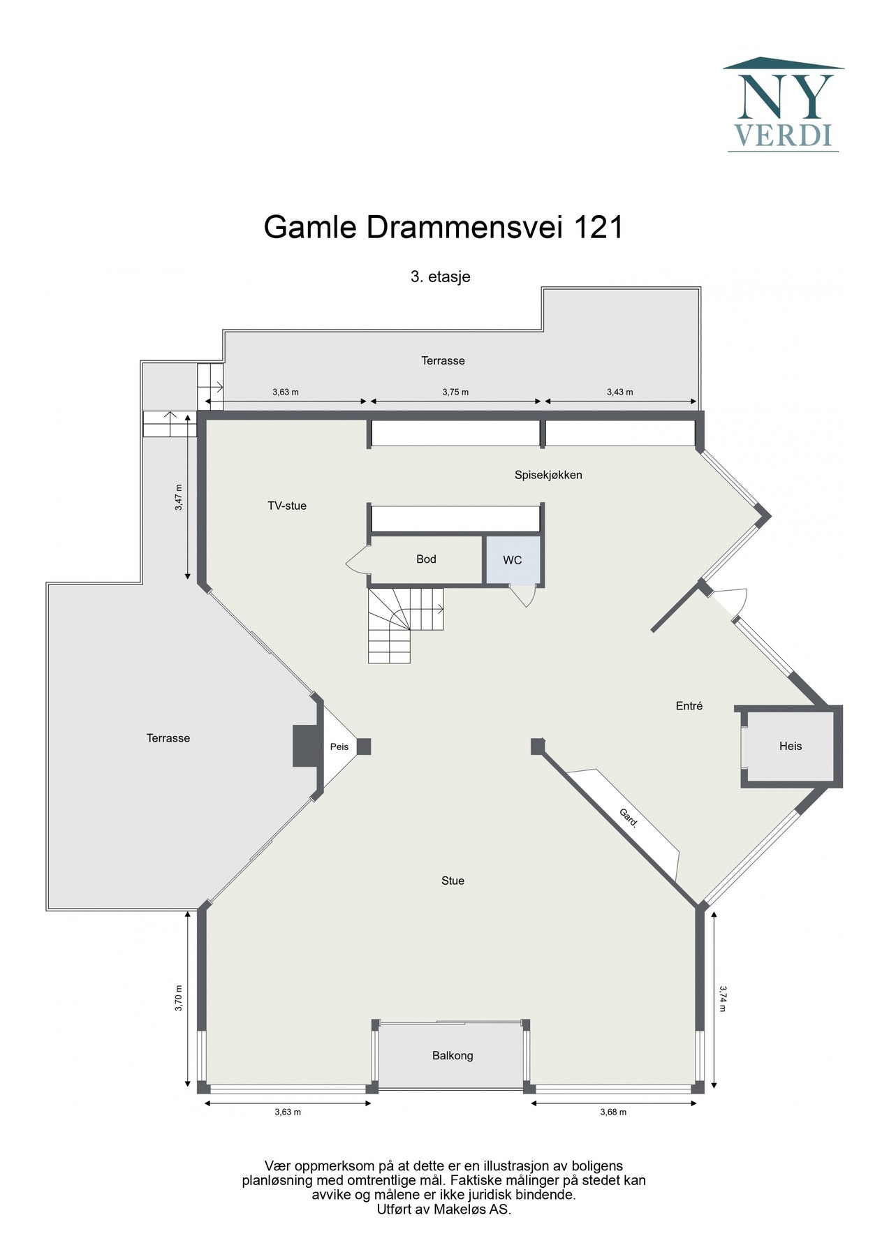 Plantegning - 3. etasje. Galleribilde