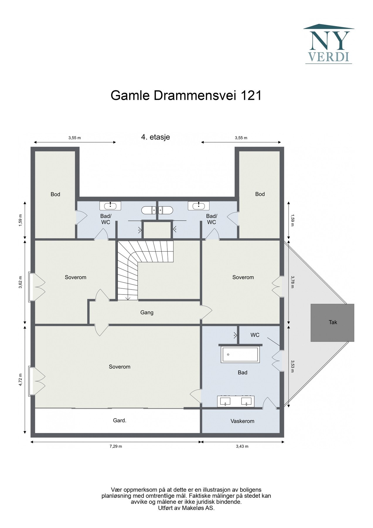 Plantegning - 4. etasje. Galleribilde