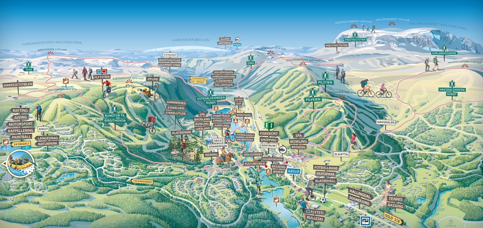 Aktivitetskart over Geilo. Galleribilde