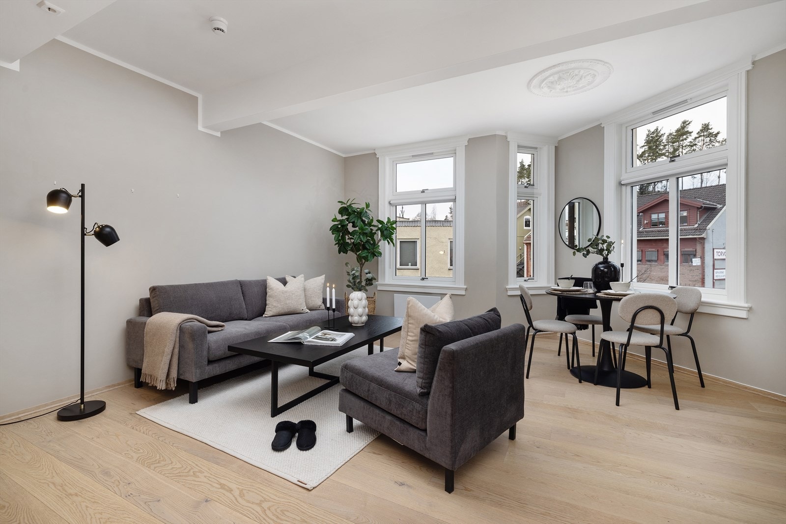 Flott stue med fine detaljer Galleribilde