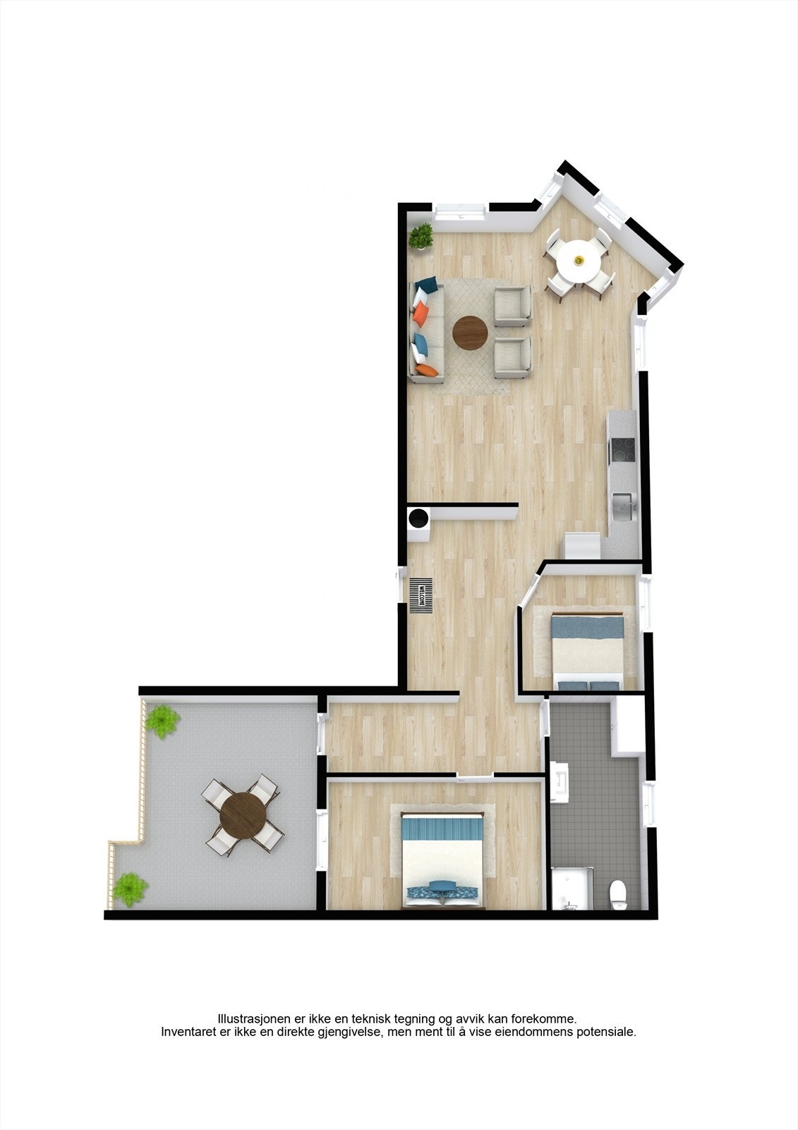 Illustrasjon av planløsning Galleribilde