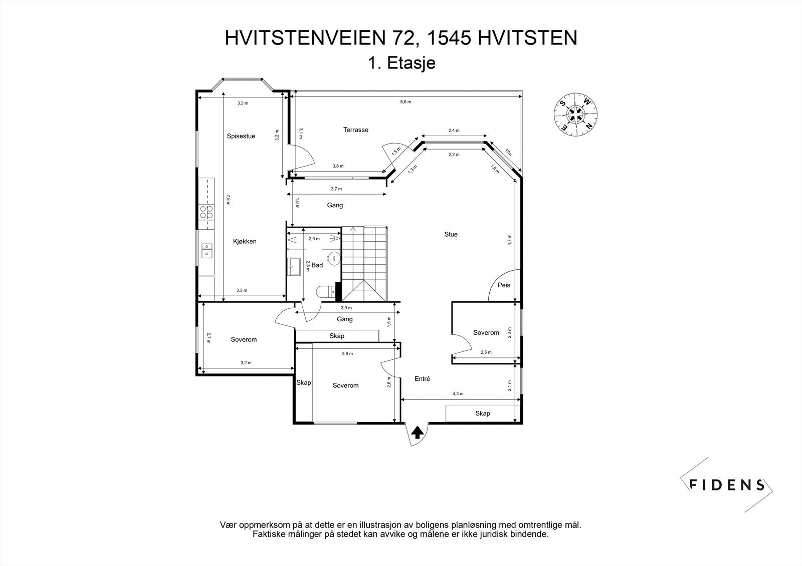 Plantegning 1. etasje Galleribilde