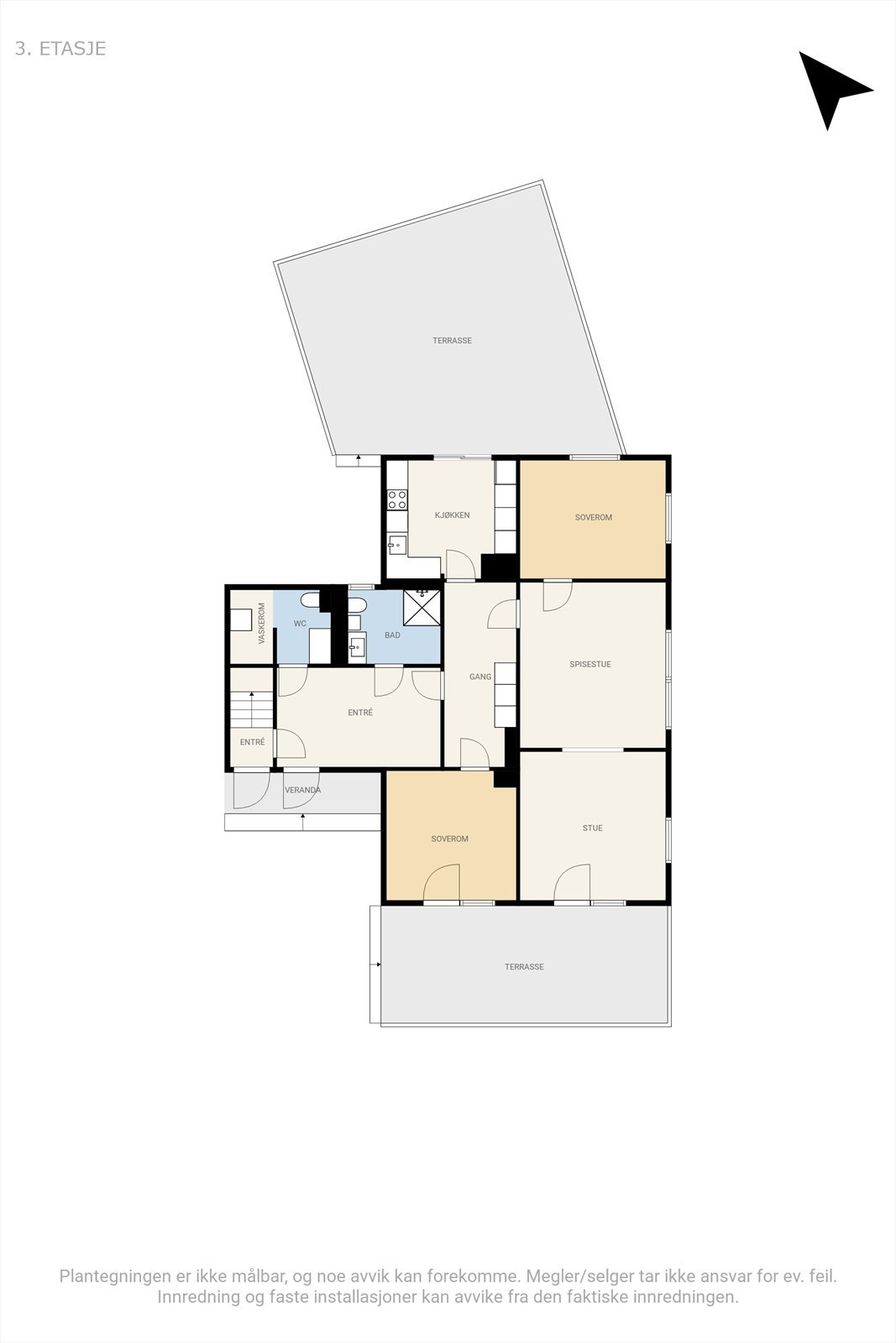 Plantegning av eiendommens 2. etasje. Galleribilde