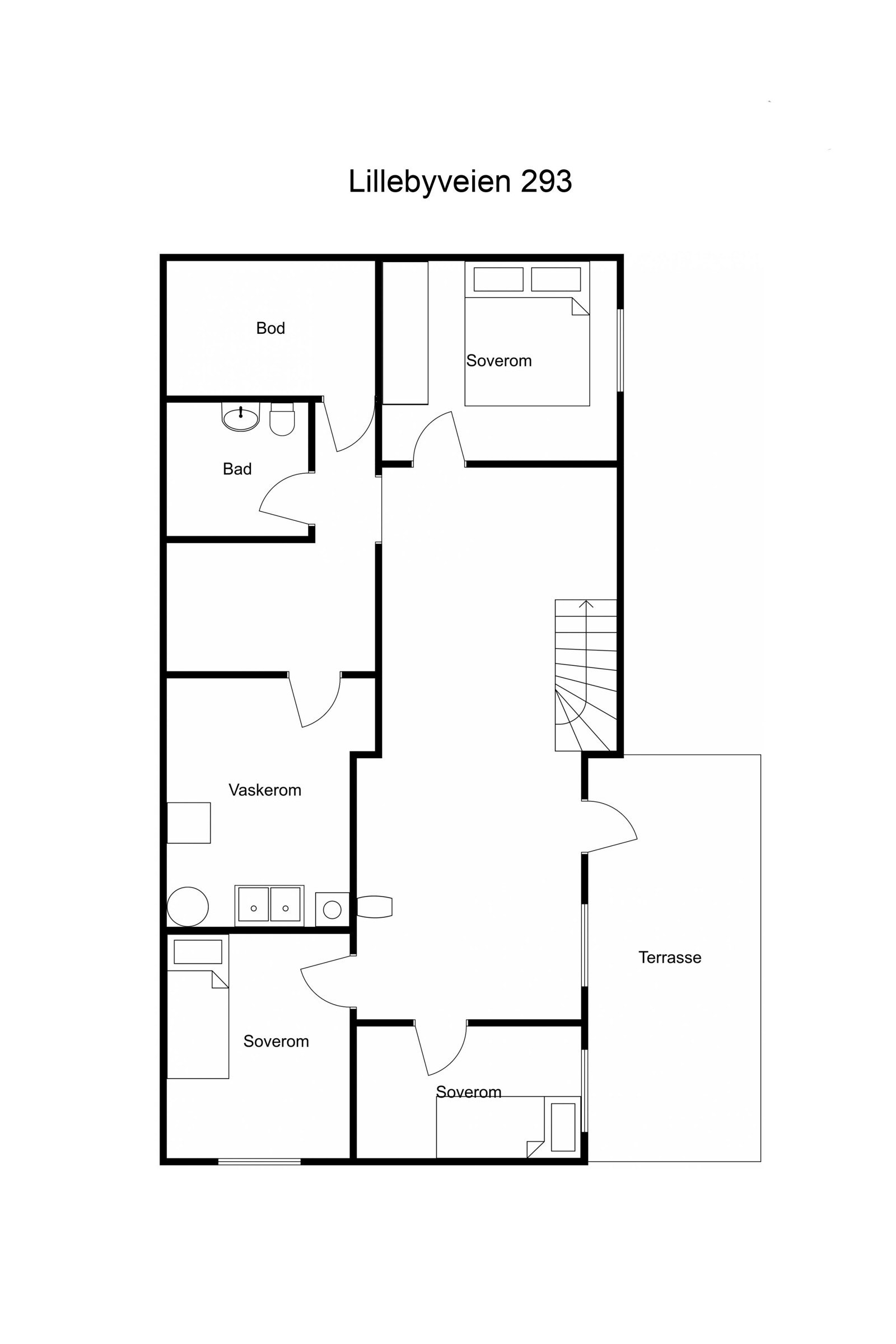 Floorplan letterhead - Lillebyveien 293 - U. Etasje - 2D Floor Plan kopia Galleribilde
