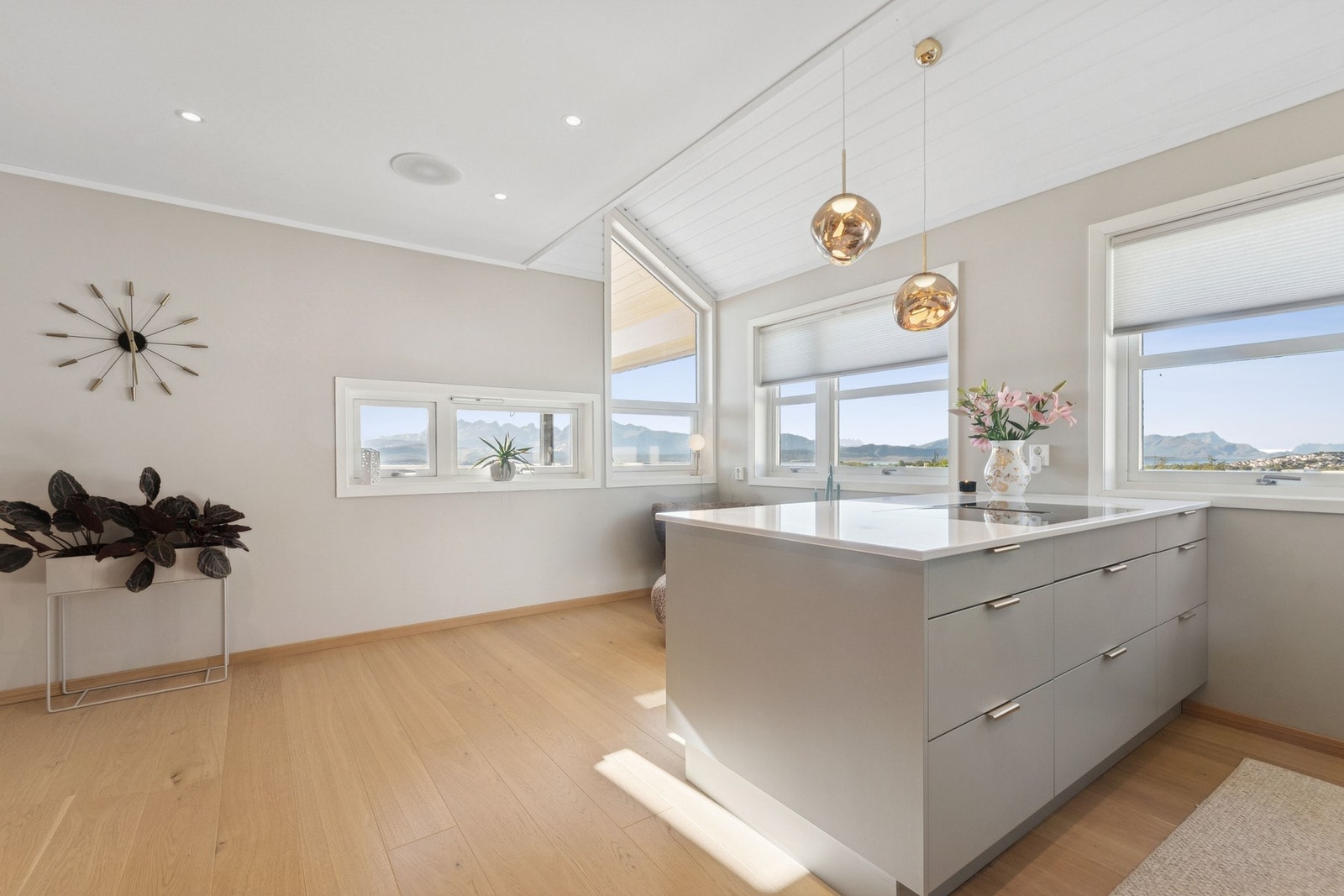 Platetoppen har integrert kjøkkenventilator med kullfilter. Galleribilde