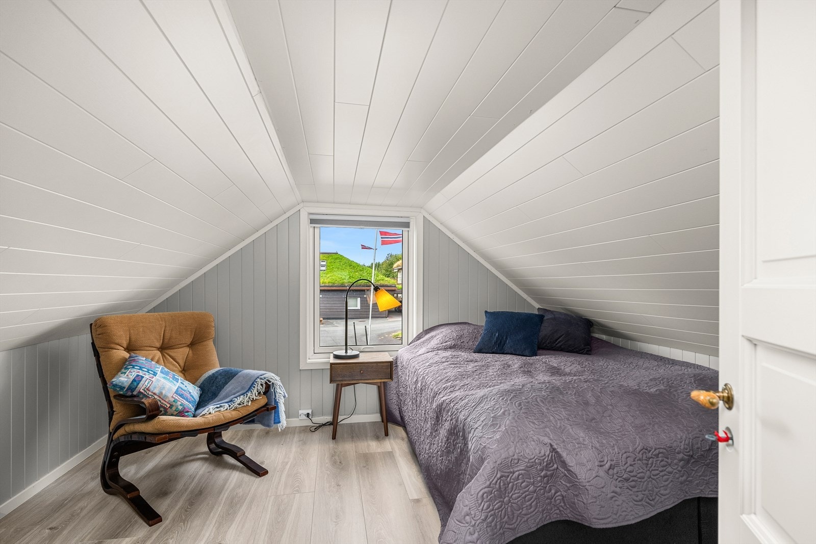 Det er to innrede rom på loftet i uthuset Galleribilde