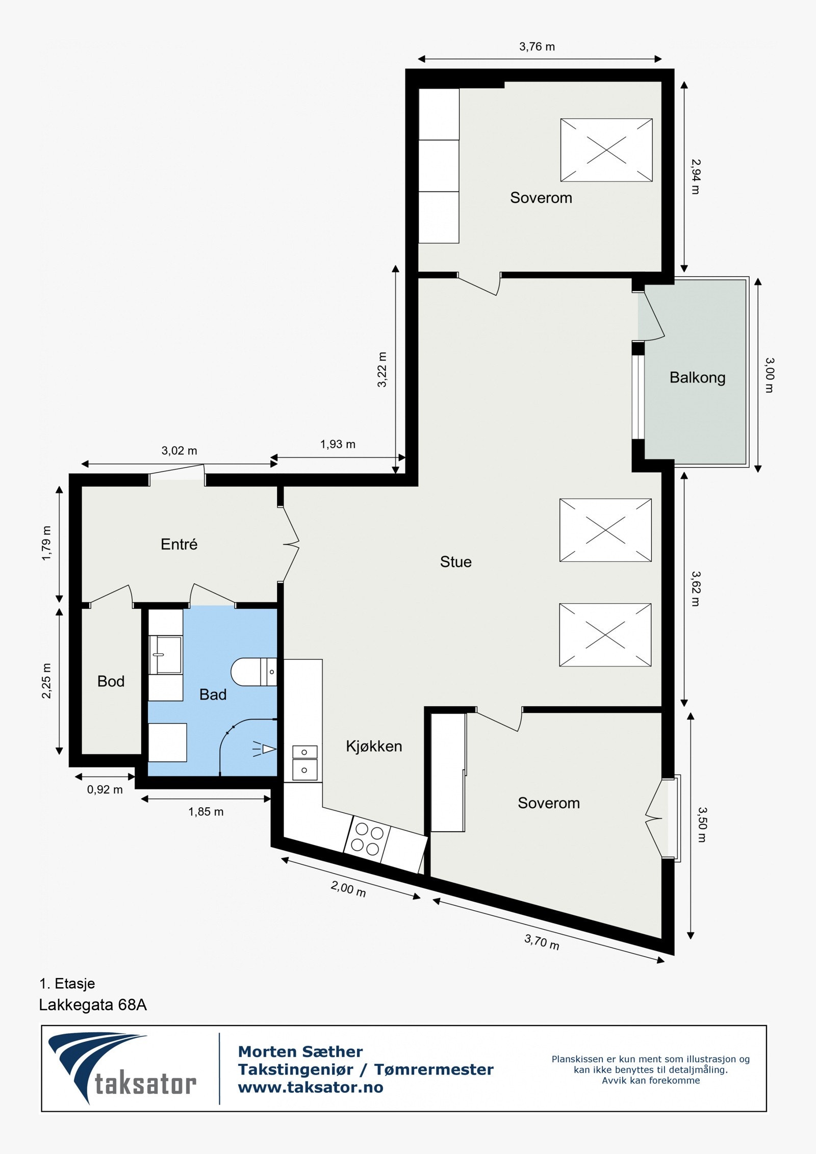 Plantegning av Lakkegata 68 A Galleribilde