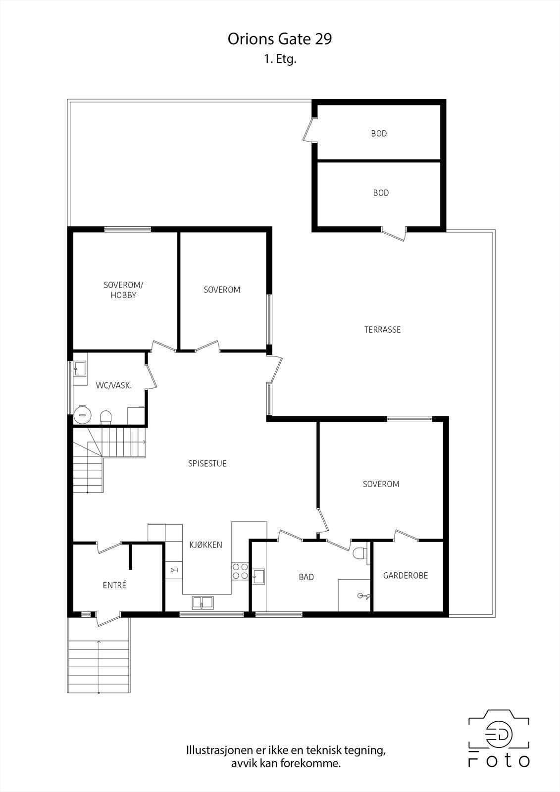 Plantegning 1. etasje Galleribilde