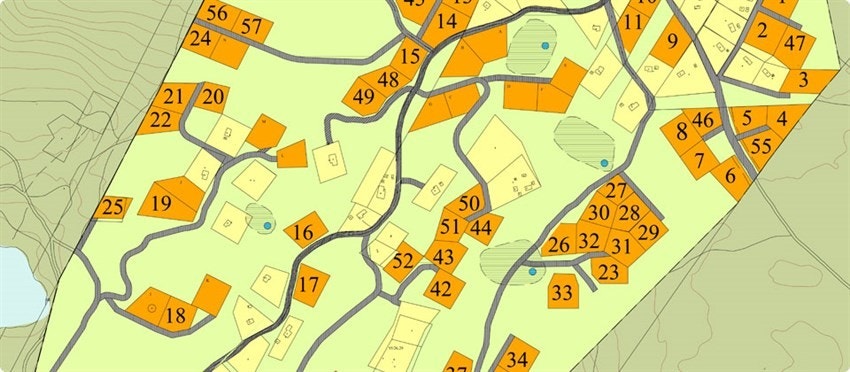 De tre tomtene som ligger ute for salg er tomt nr. 31, 32 og 33 (solgt visningshytte ligger på tomt 27) Galleribilde