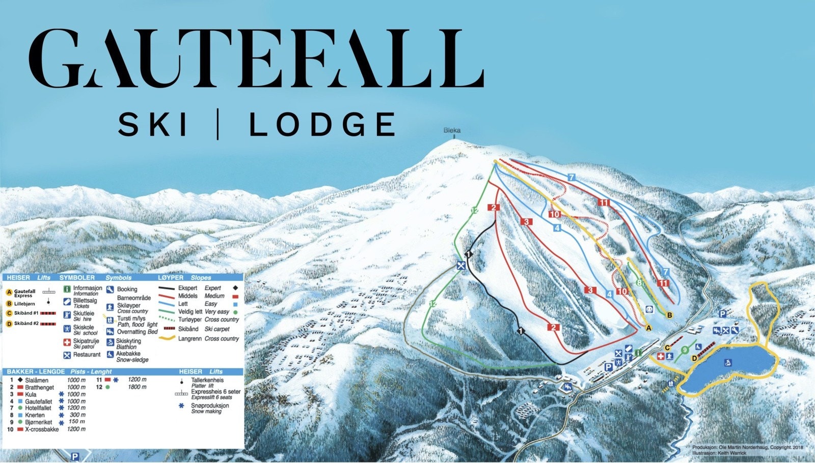 Løypekart - Gautefall Skisenter Galleribilde