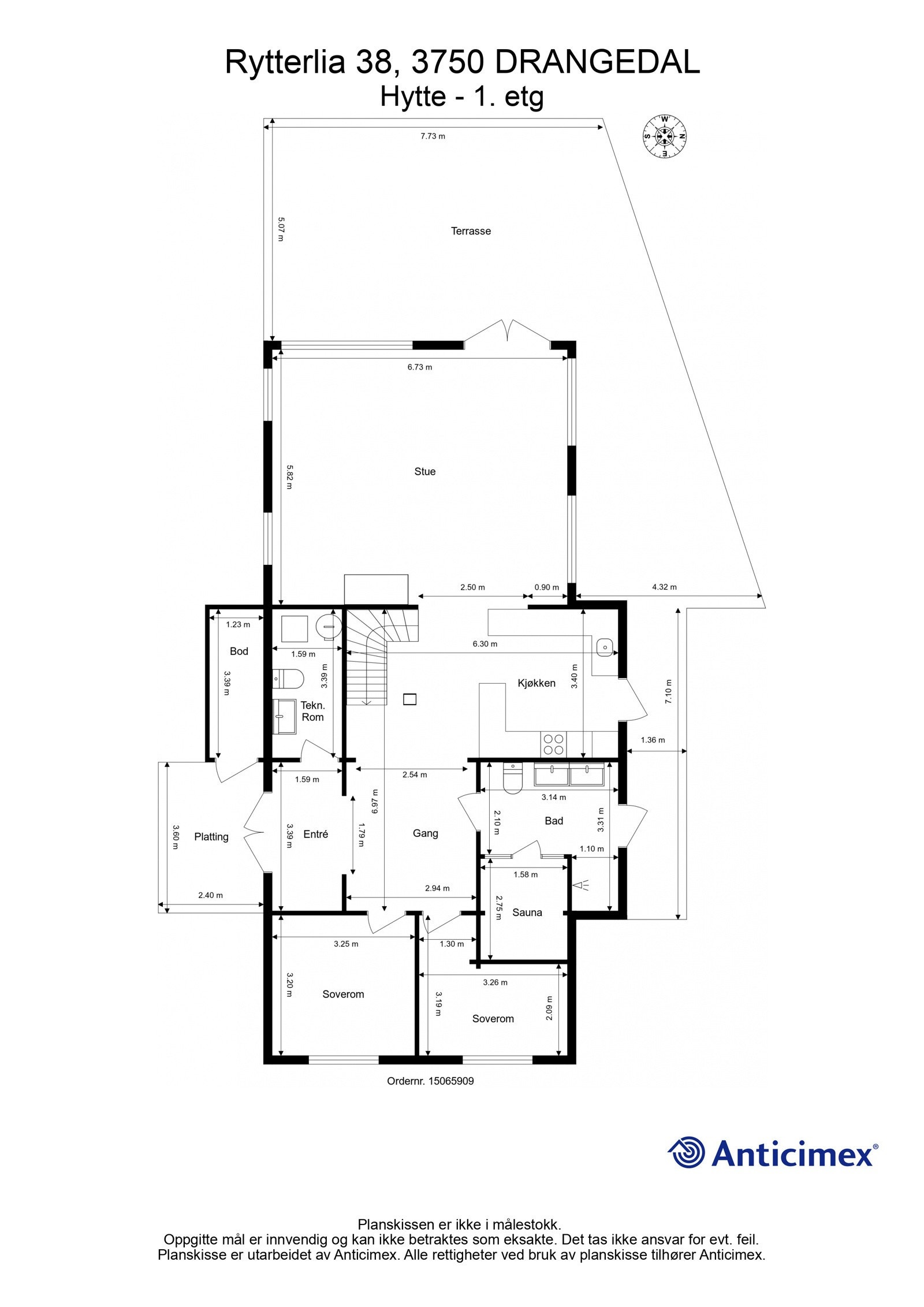Plantegning 1. etasje Galleribilde