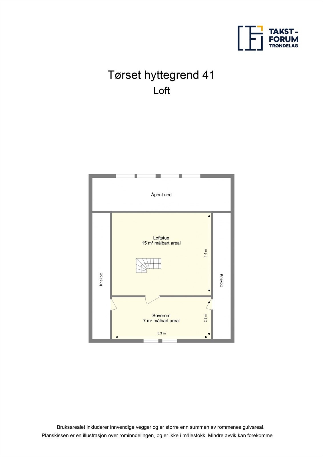 Planskisse, loft. Galleribilde