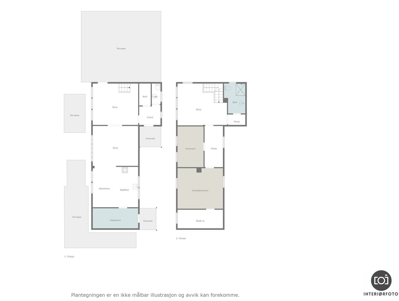 Plantegning begge etasjer Galleribilde