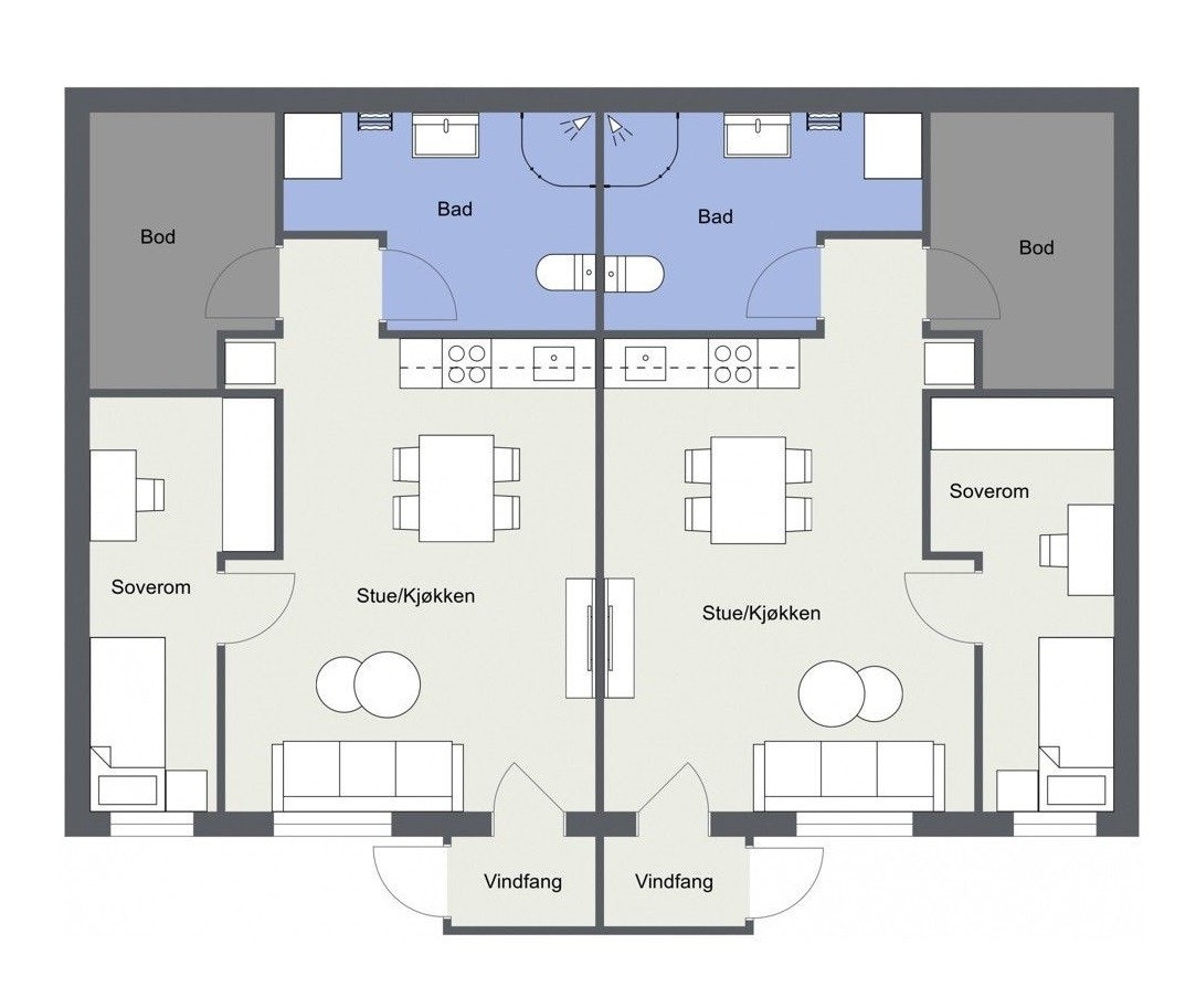 Plantegning - Leiligheten til venstre Galleribilde