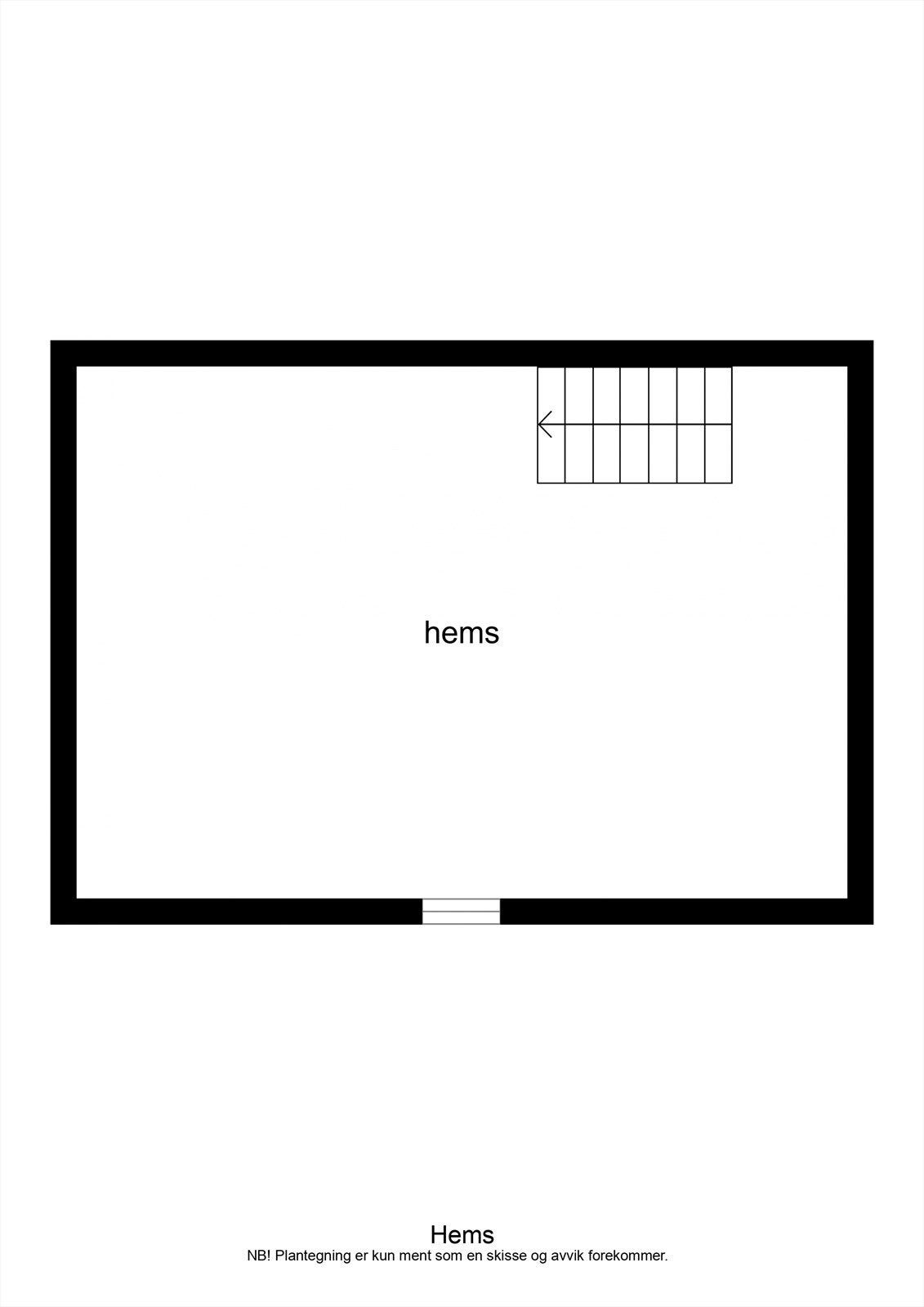 Planløsning hems i hytte nr. 2 Galleribilde