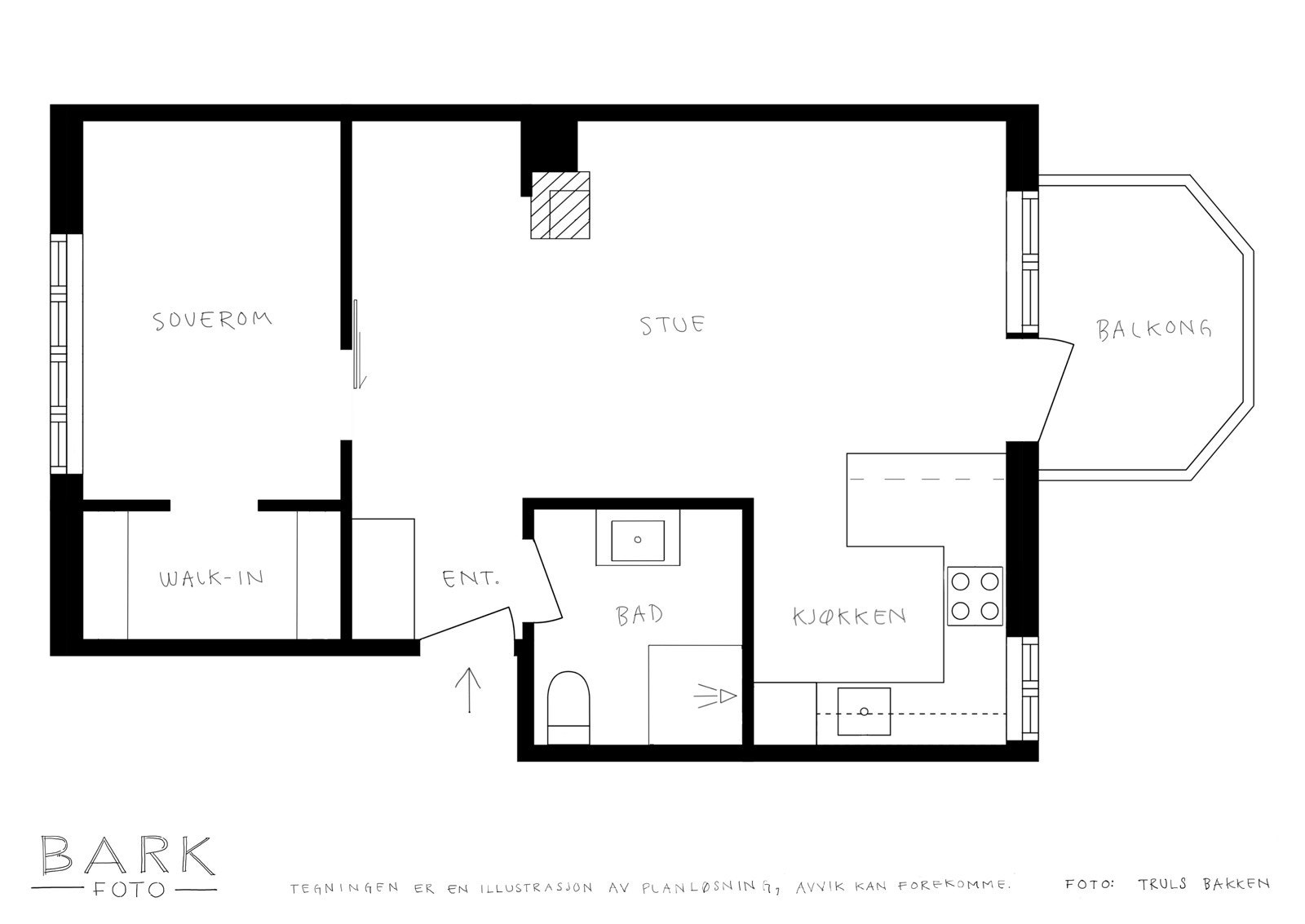 Planskisse - I tillegg disponerer leiligheten 3 eksterne boder på ca. 18 kvm totalt. Galleribilde