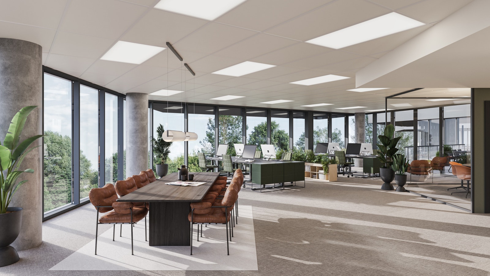 Møbleringsforslag i kontoretasje Galleribilde