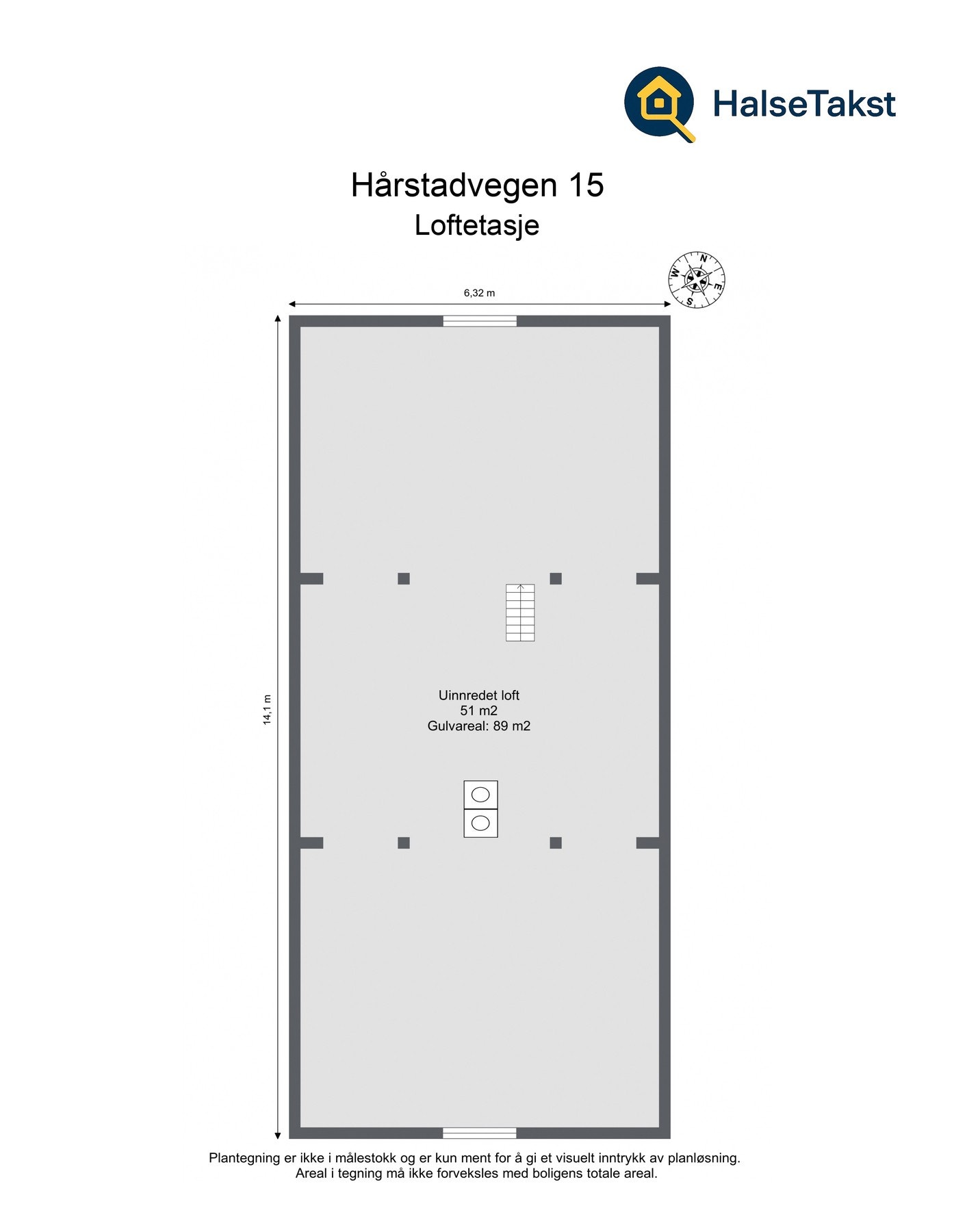 Plantegning loft. Galleribilde