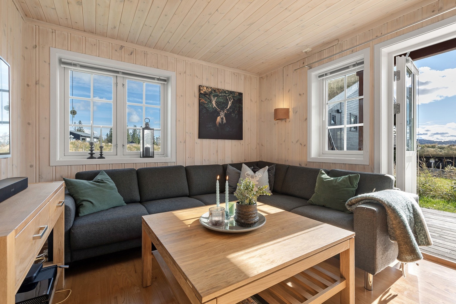 Store vindusflater slipper inn rikelig med naturlig lys og gir flott utsyn. Galleribilde