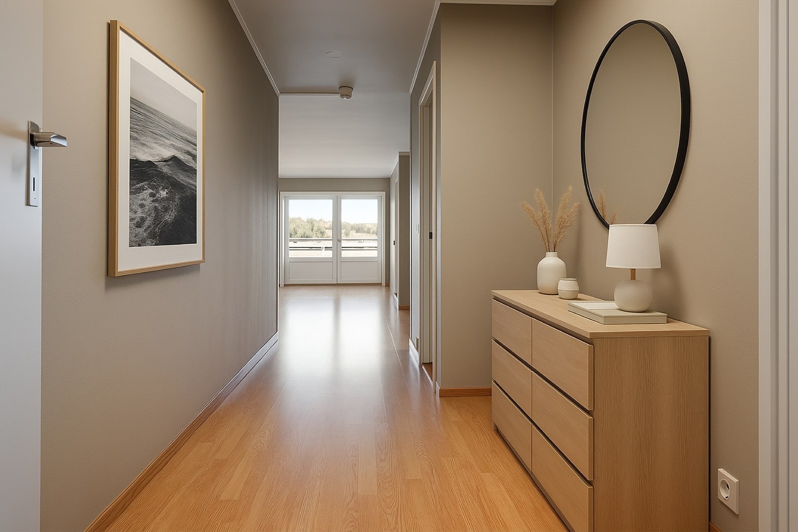 Gang. Rommet er digitalt stylet Galleribilde