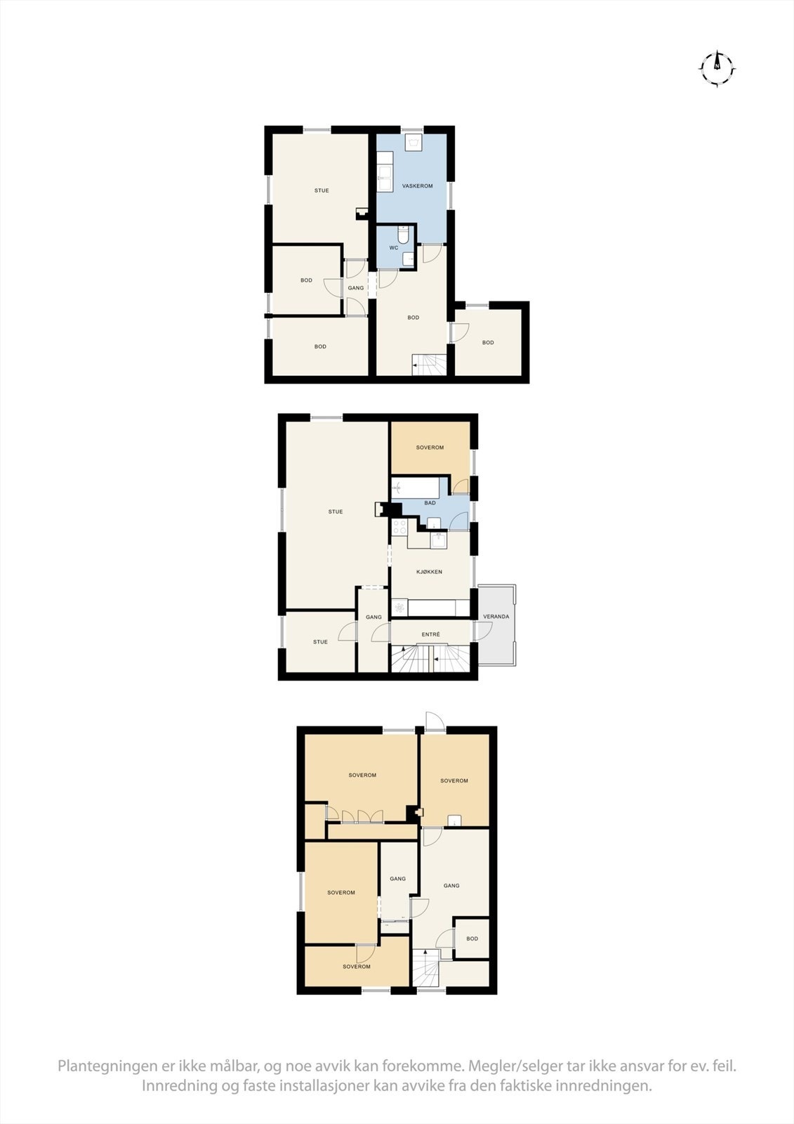 Plantegninger alle etasjer. Galleribilde