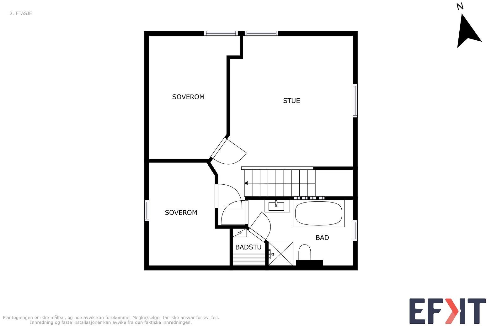 Plantegning Øvre etasje Galleribilde