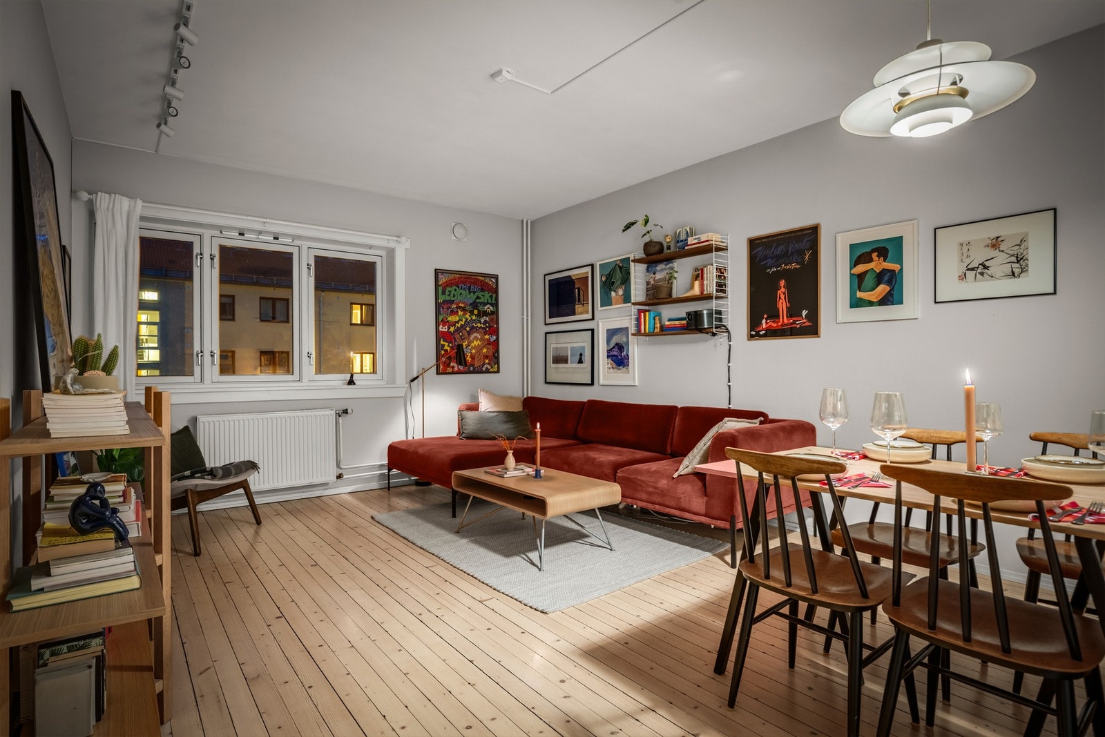 Kveldsstemning i stuen Galleribilde