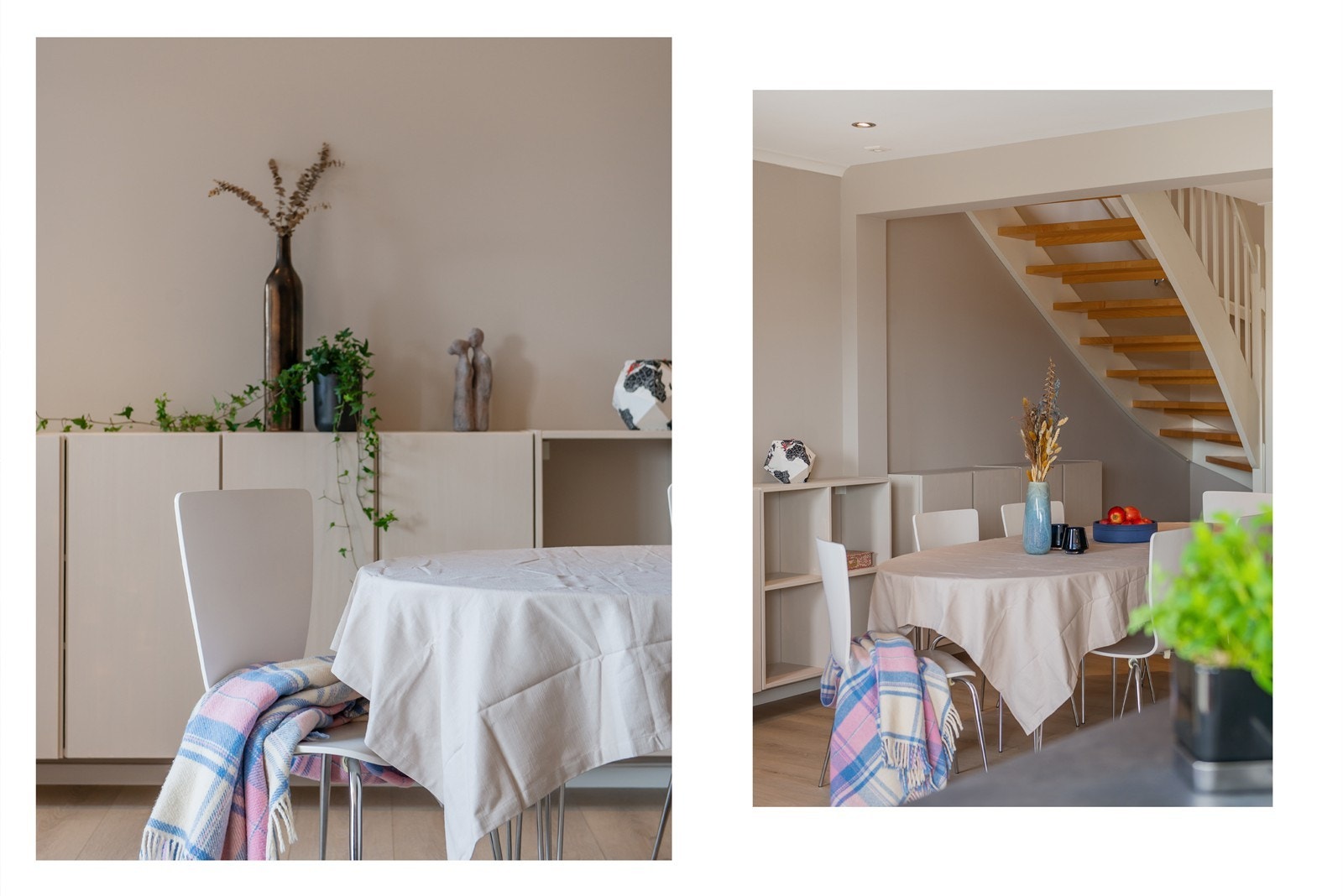 Nyt en avslappet middag, eller hverdags stresset ved middagsbordet Galleribilde