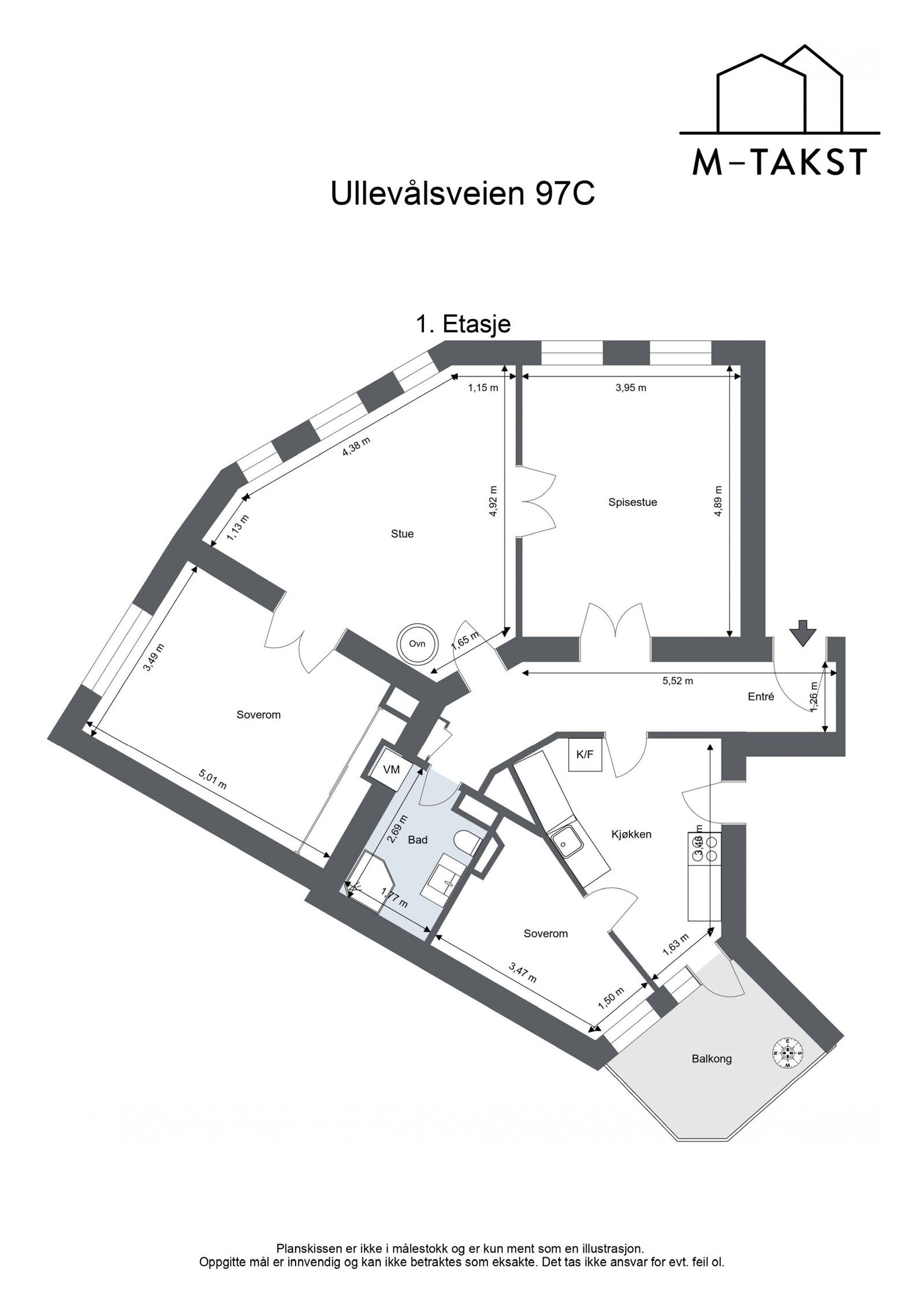 Plantegning - Leiligheten disponerer en loftsbod på 4,1 kvm, en trappebod på 1 kvm samt en kjellerbod på 6 kvm Galleribilde