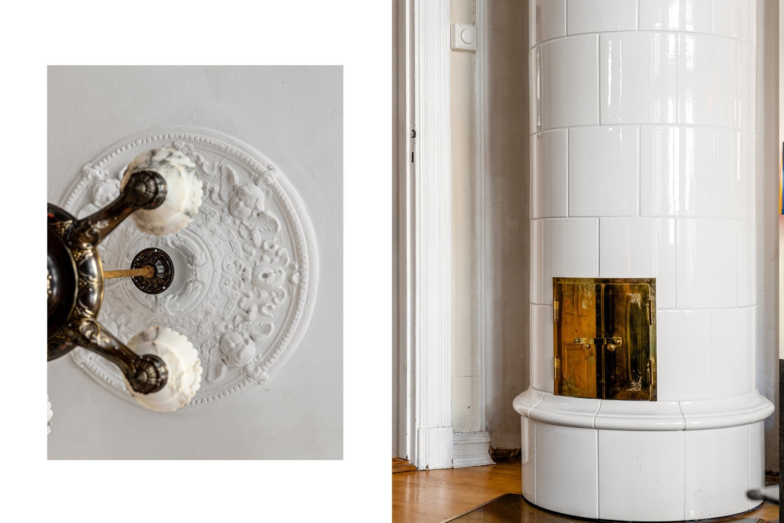 Nydelig rosett og kakkelovn i klassisk stil fra 2013 Galleribilde