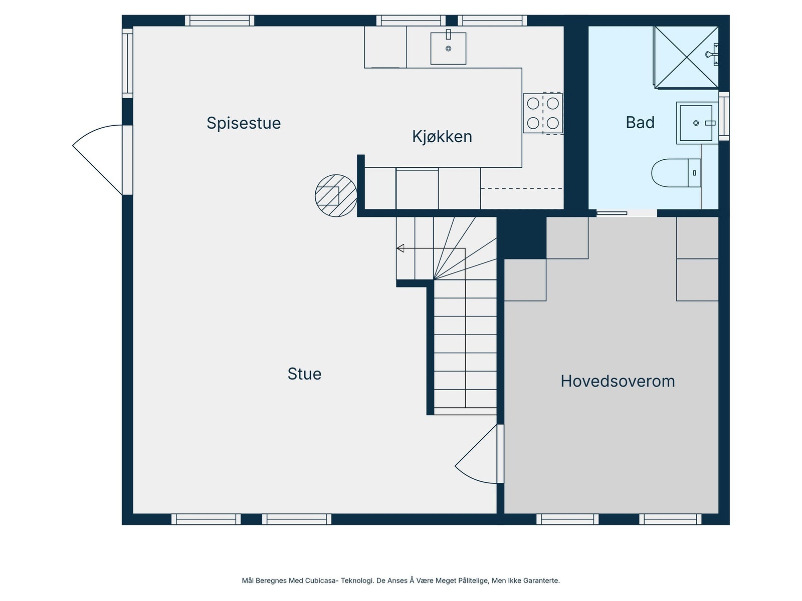 Plantegning 1. etasje (utarbeidet av selger). Galleribilde