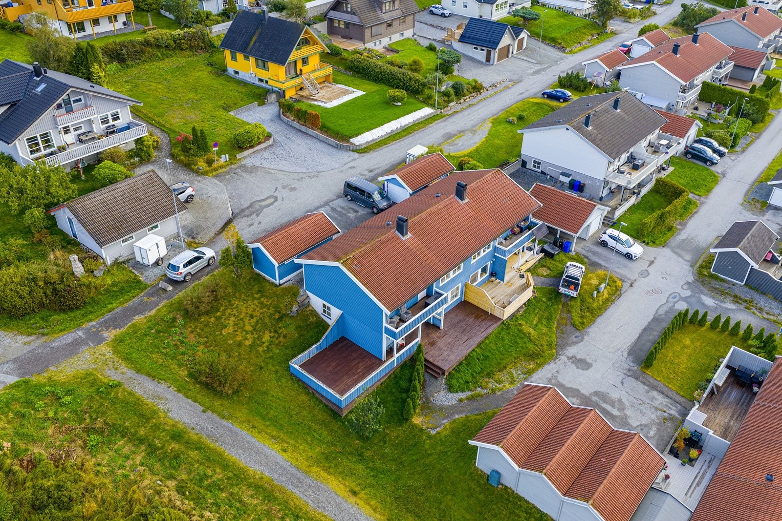 Eiendommen sett ovenfra Galleribilde