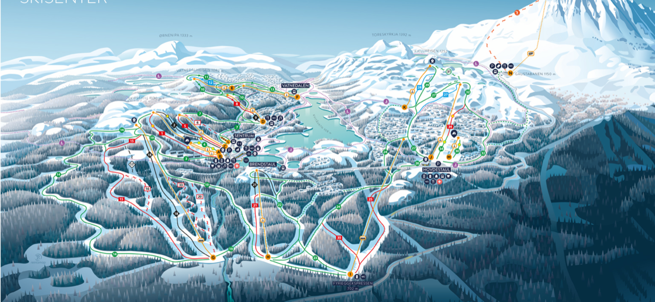 Løypekart Gaustablikk Galleribilde