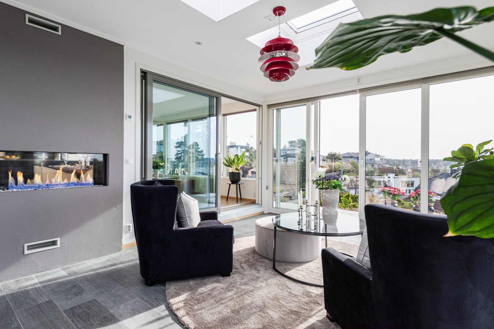 Her er det også montert gasspeis til både varme og hygge Galleribilde