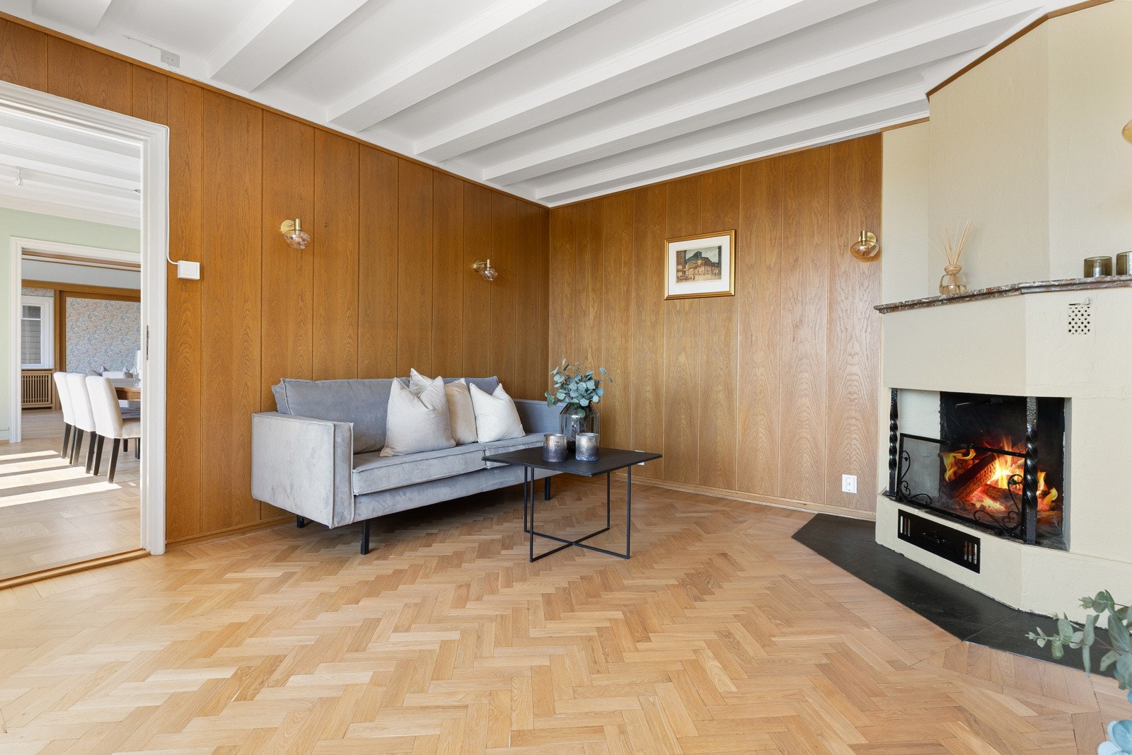 Hyggelig peisestue Galleribilde