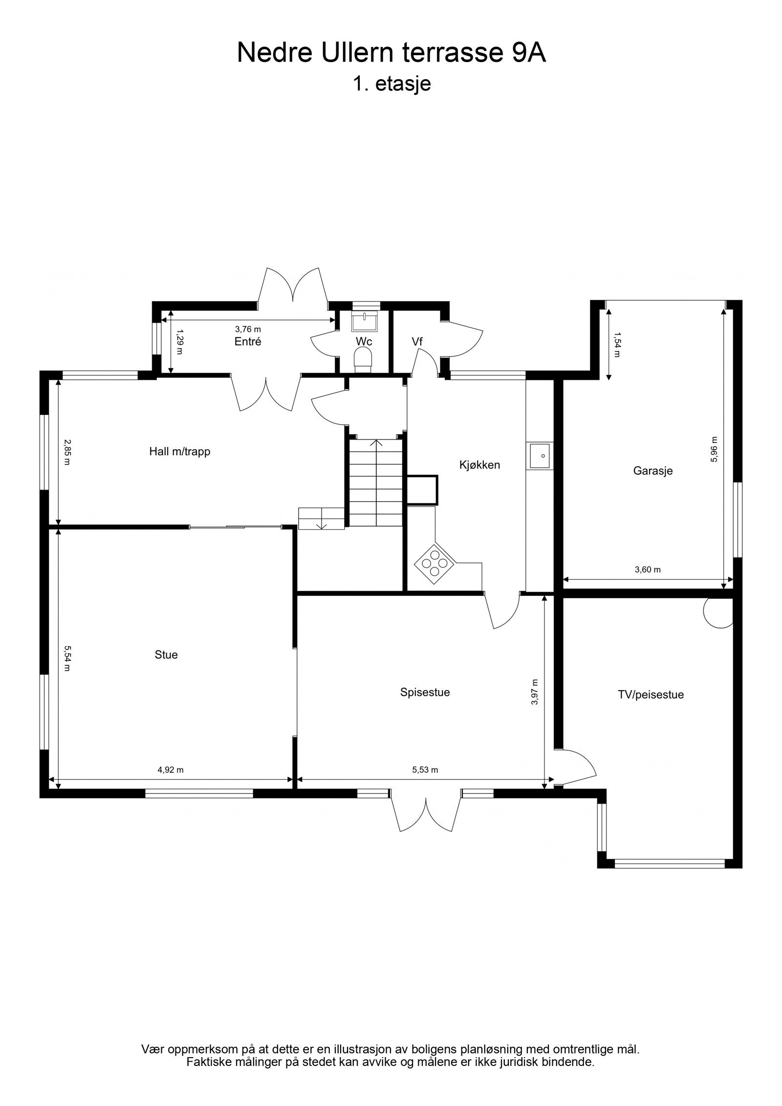 Plantegning 1 etg Galleribilde