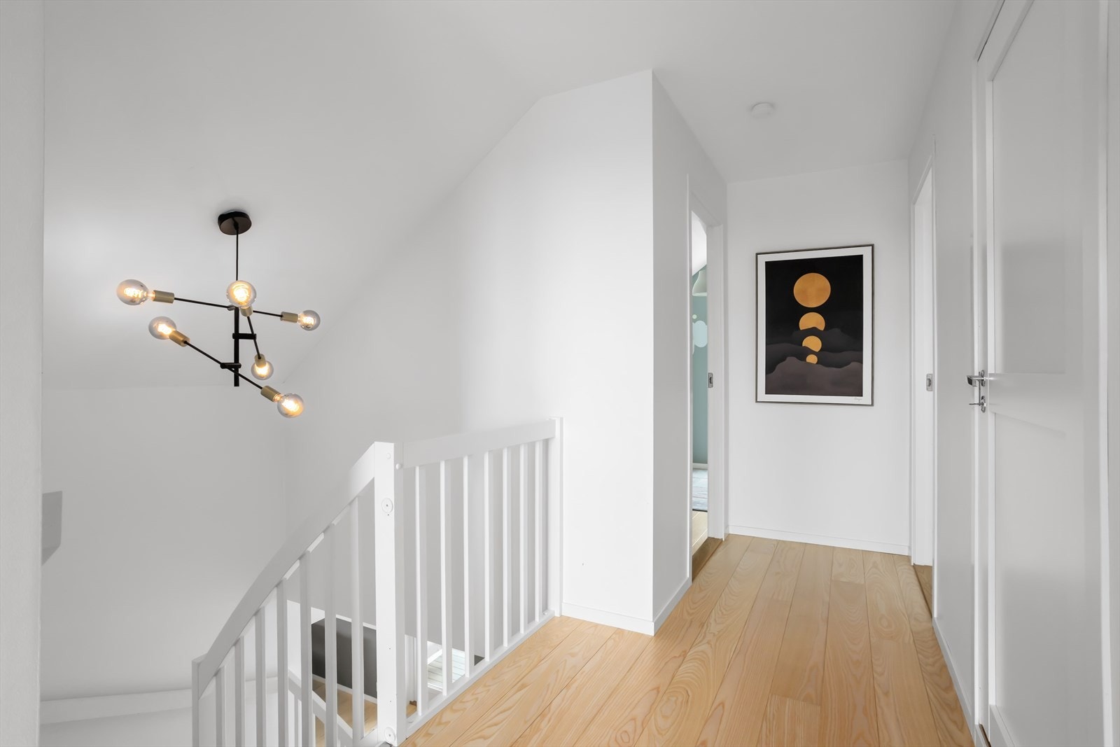 I 2. etasje sørger en lys og trivelig gang for naturlig skille mellom stuen og soverommene. Galleribilde