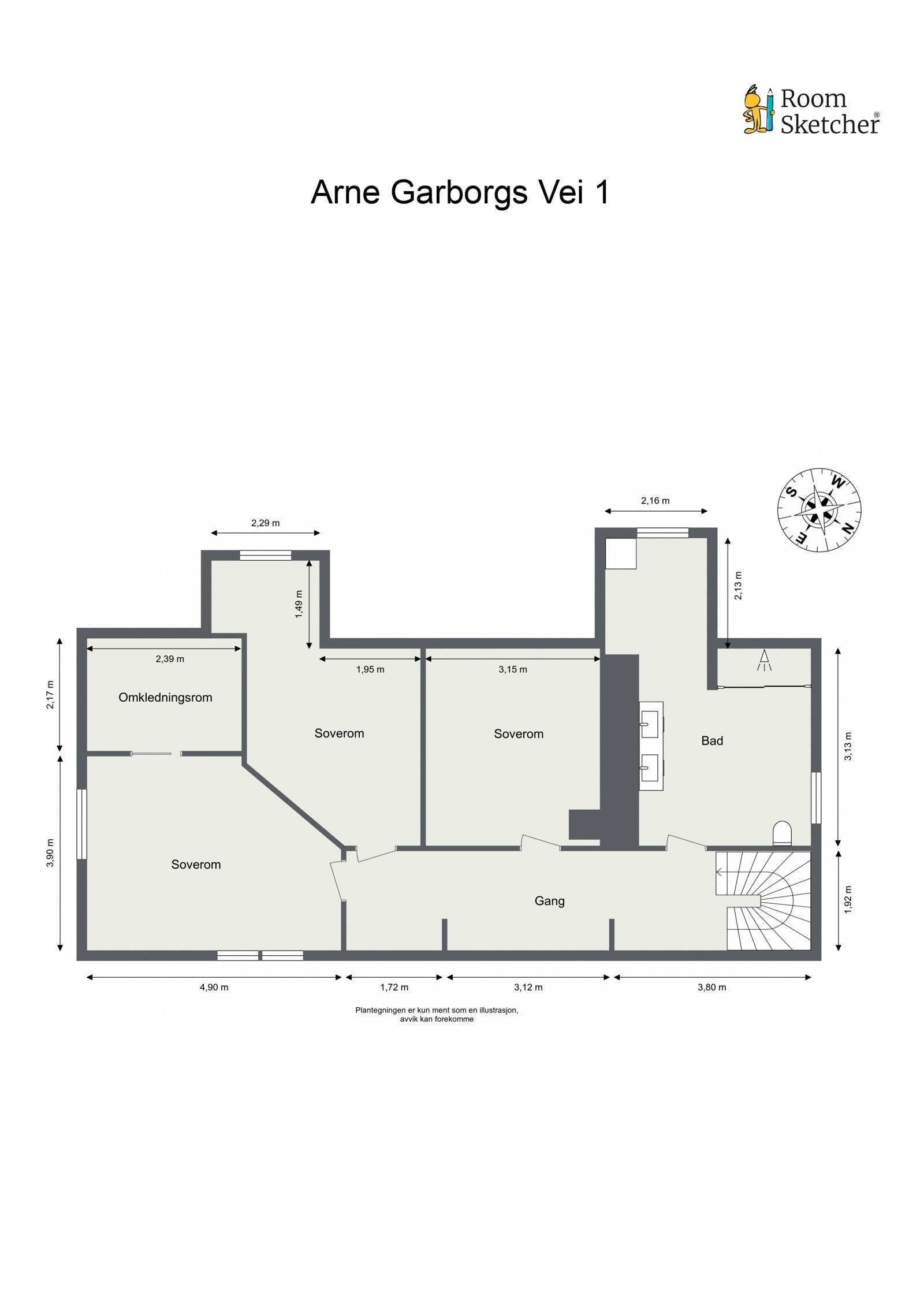 Floorplan letterhead - Arne Garborgs Vei 1 - 2. Etasje - 2D Floor Plan Galleribilde