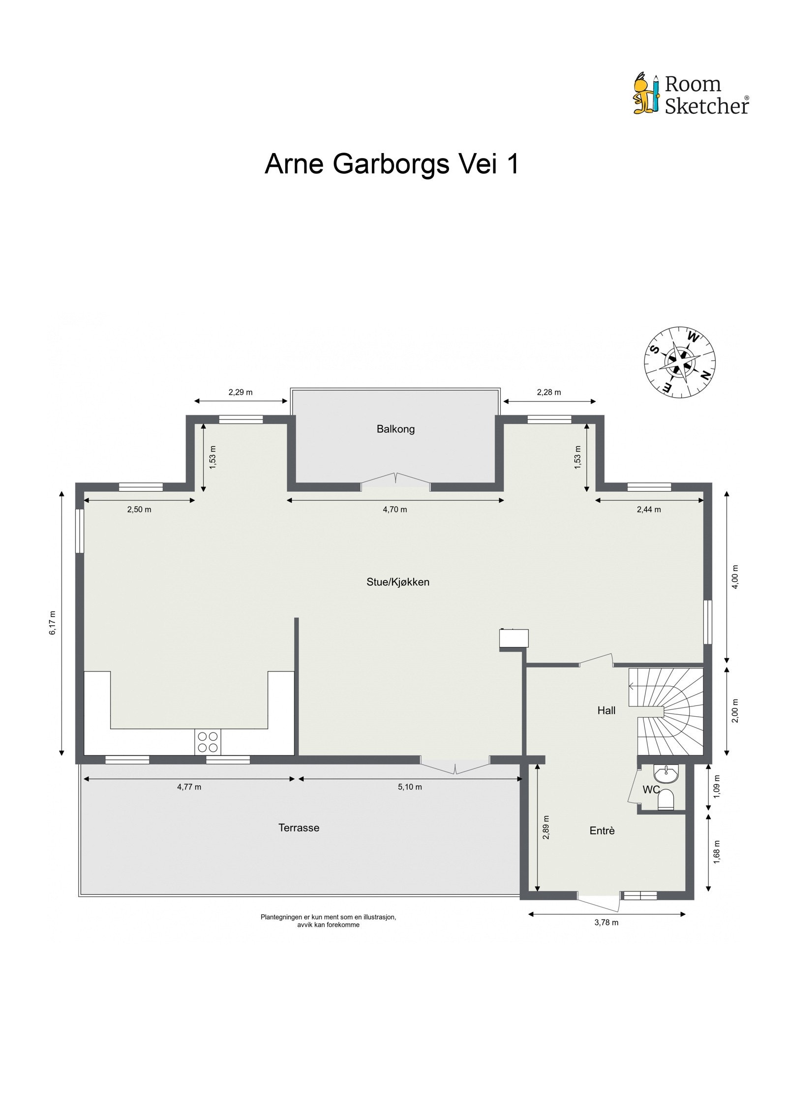 Floorplan letterhead - Arne Garborgs Vei 1 - 1. Etasje - 2D Floor Plan Galleribilde