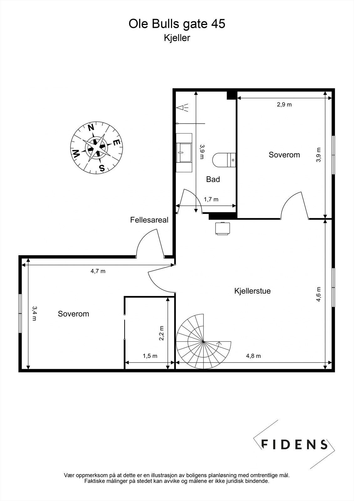 Plantegning kjeller Galleribilde