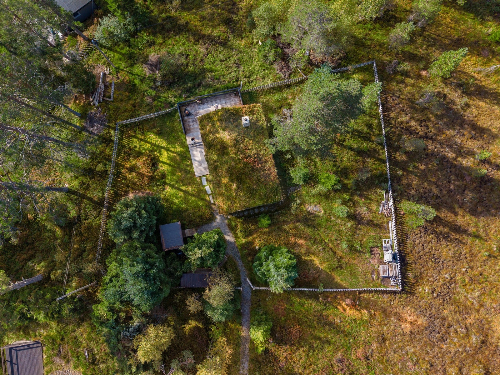 Eiendommen sett fra fugleperspektiv. Galleribilde