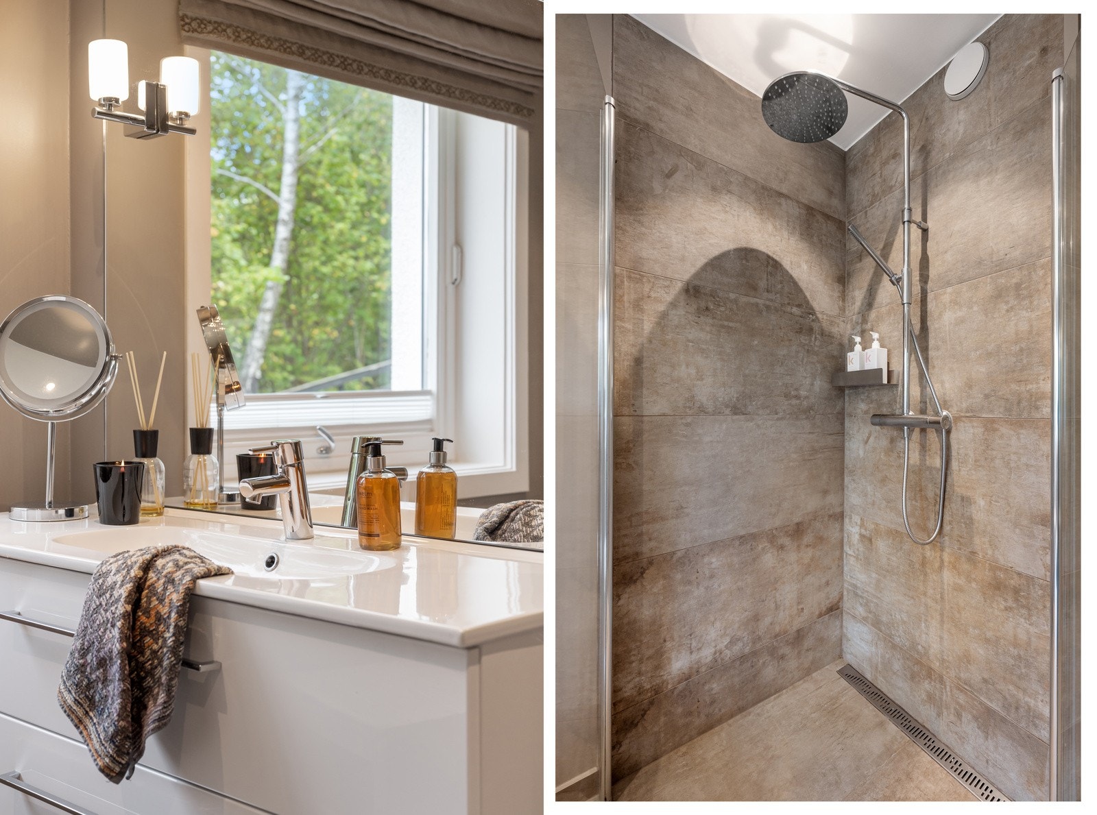 Badet har god skuffplass og romslig dusj Galleribilde