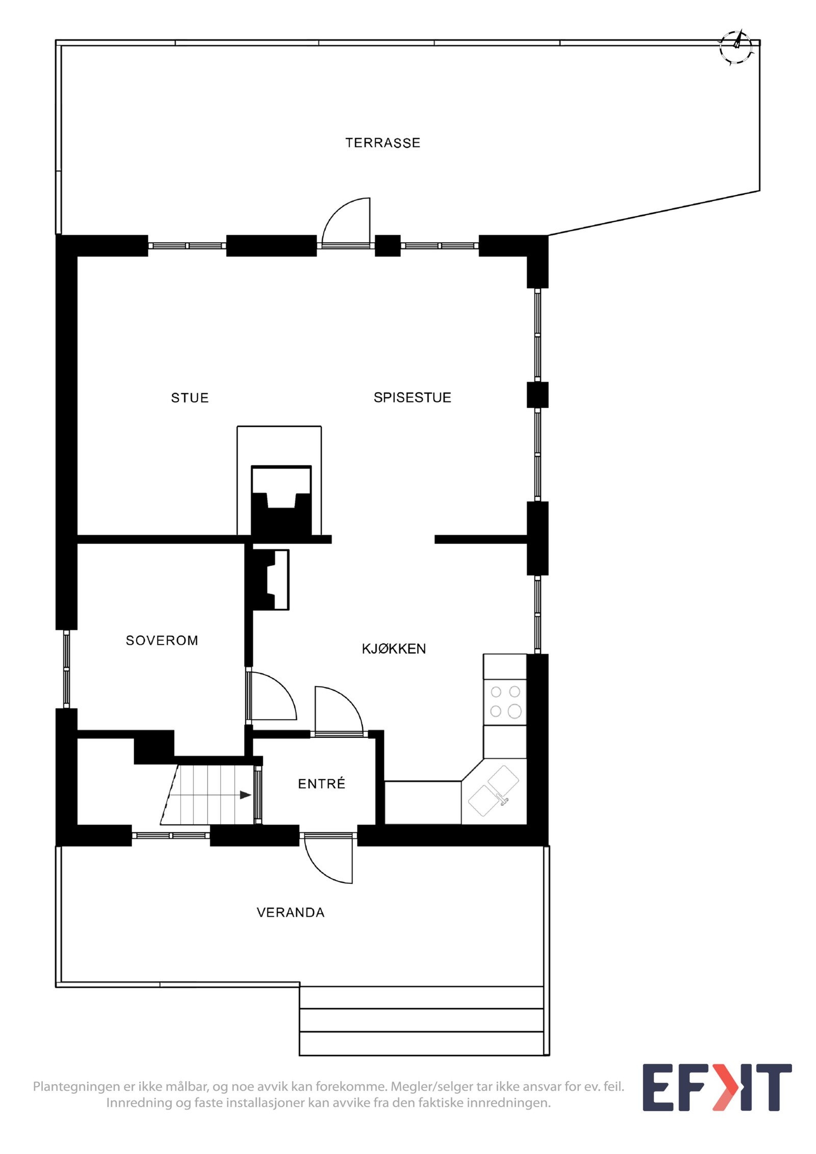 Plantegning 1 etg. Galleribilde