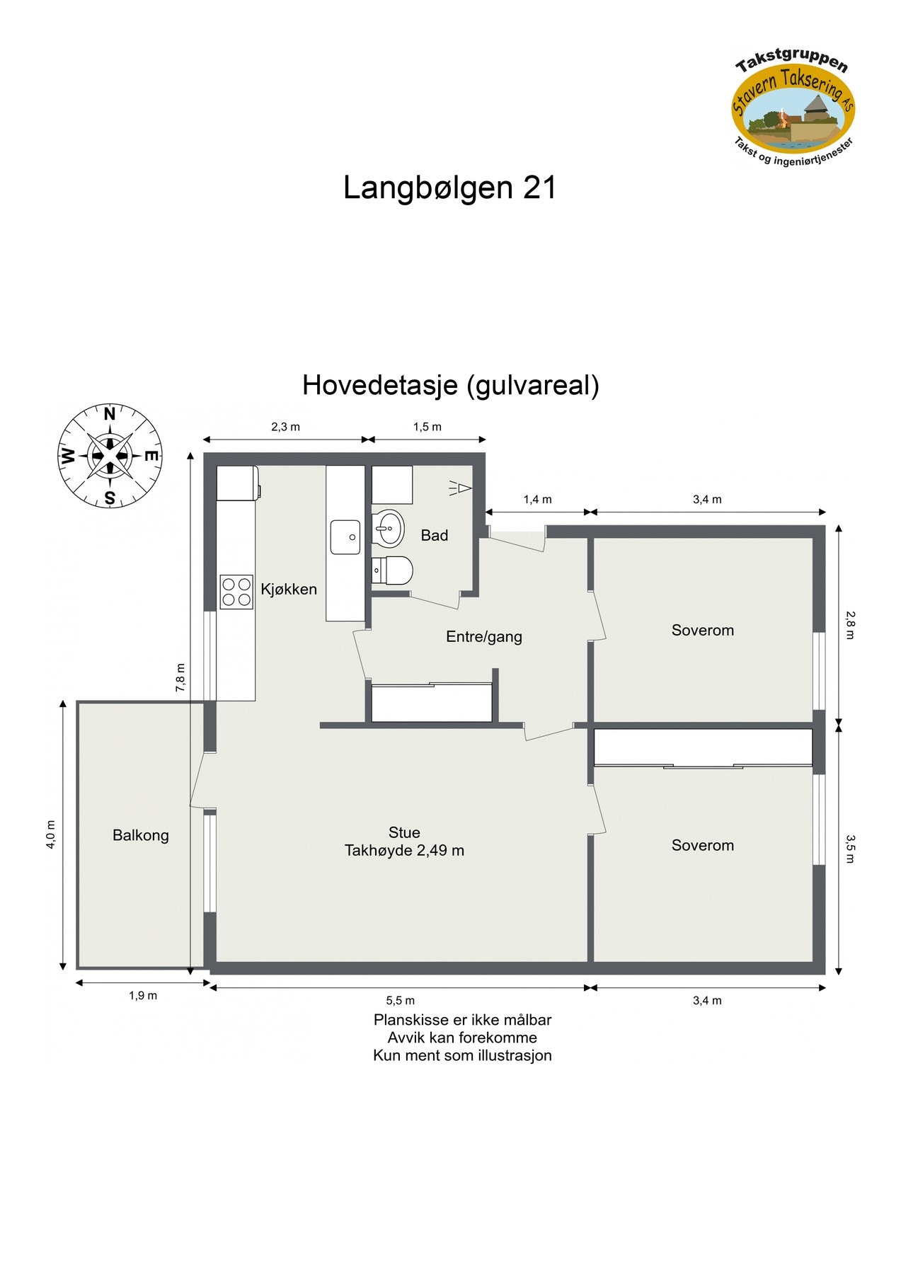 Vi begynner med plantegning for å gjøre oss kjent med boligens utforming. Galleribilde